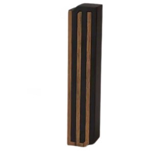 Picture of Plaster Mezuzah Case Laser Cut Walnut Wood Modern Design Black 12cm